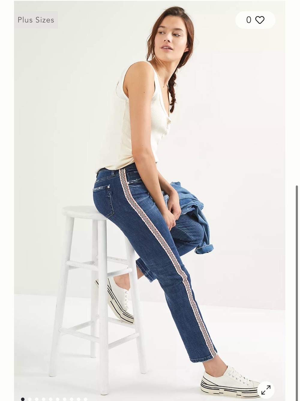 Pilcro The Slim. Blue Jeans with Red & White Side Trim
